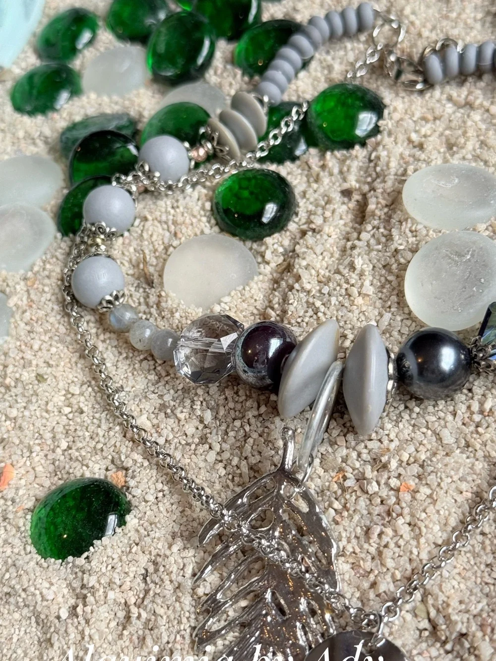 Layered + labradorite choker short statement and long XL SILVER CHAIN necklace